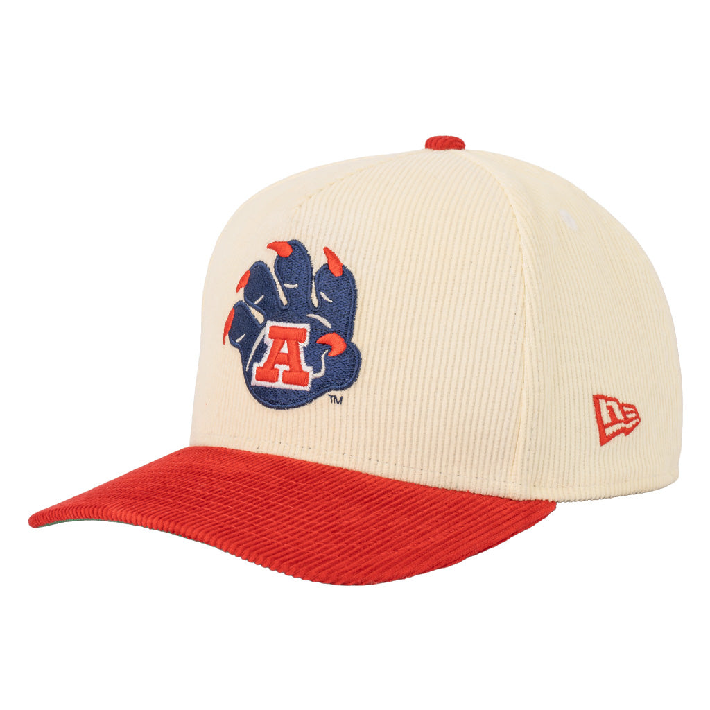 NCAA Arizona Wildcats New Era All Corduroy 9FIFTY A-Frame Snapback Hat - Cream