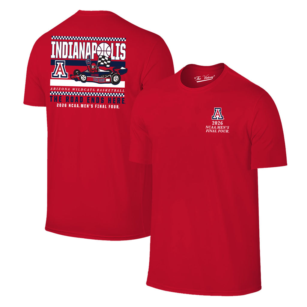 NCAA Arizona Wildcats Retro Brand 2026 Final Four Back Hit Race Car T-Shirt - Red
