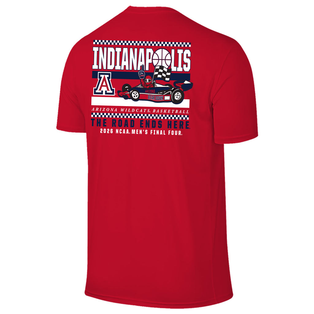 NCAA Arizona Wildcats Retro Brand 2026 Final Four Back Hit Race Car T-Shirt - Red