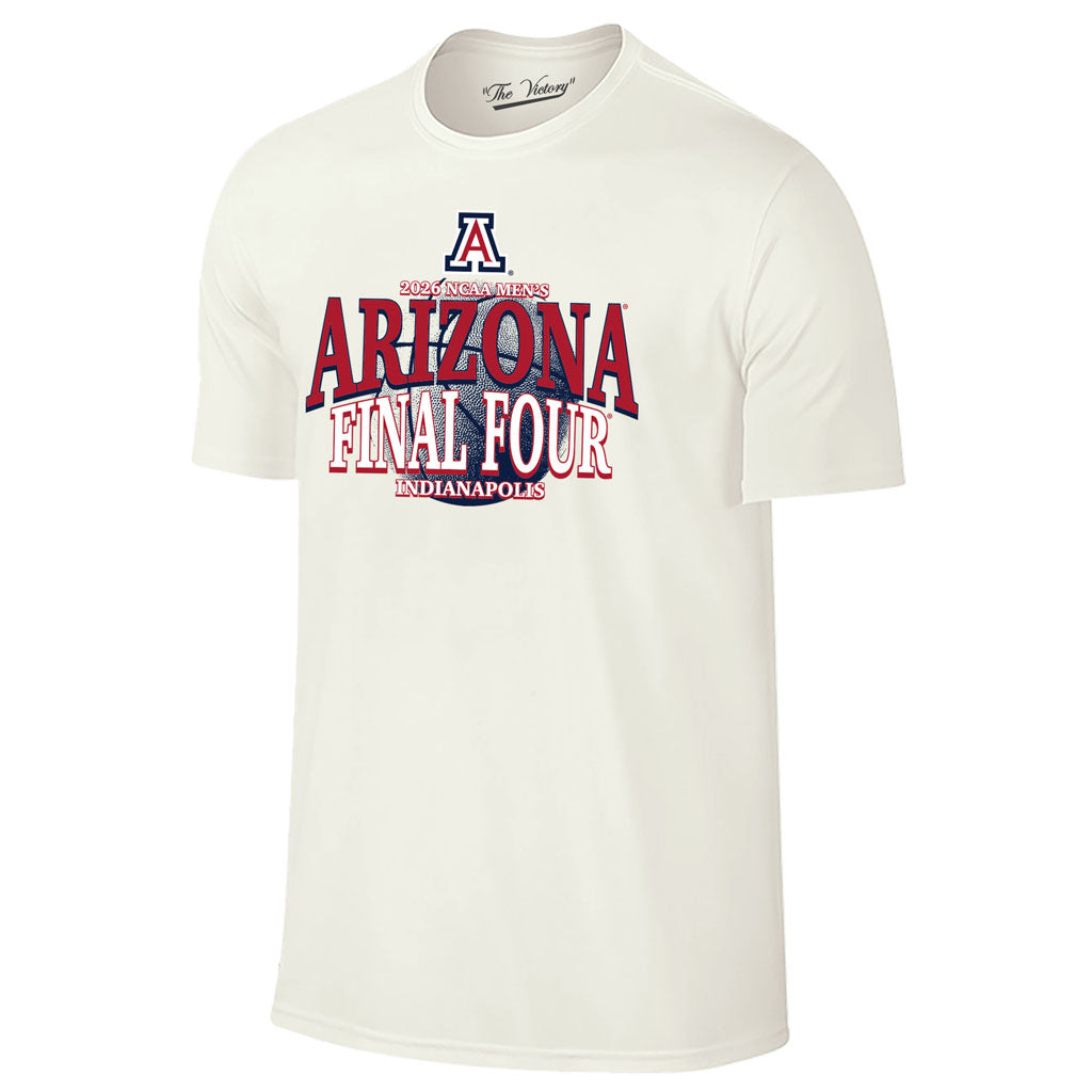 NCAA Arizona Wildcats Retro Brand 2026 Final Four Background Ball T-Shirt - Natural