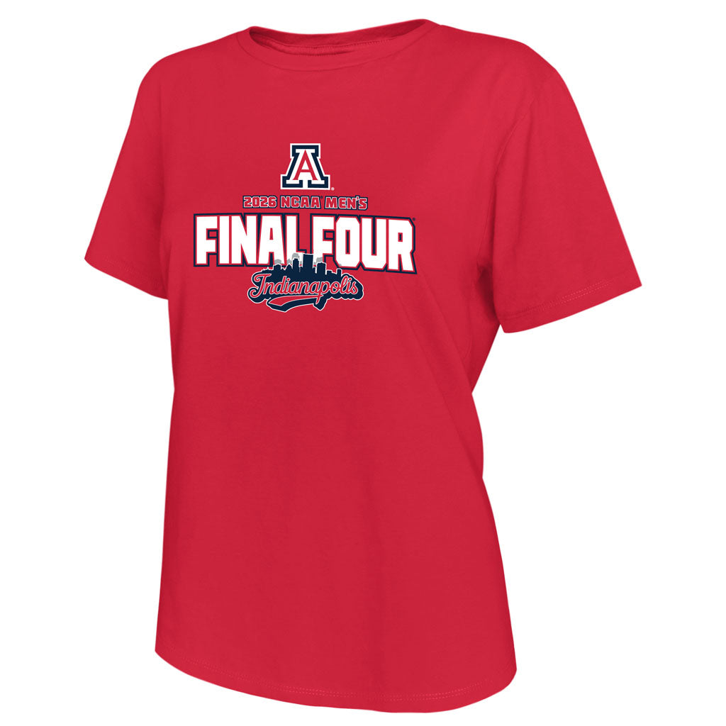 NCAA Arizona Wildcats Women's Retro Brand 2026 Final Four Indy Script T-Shirt - Red