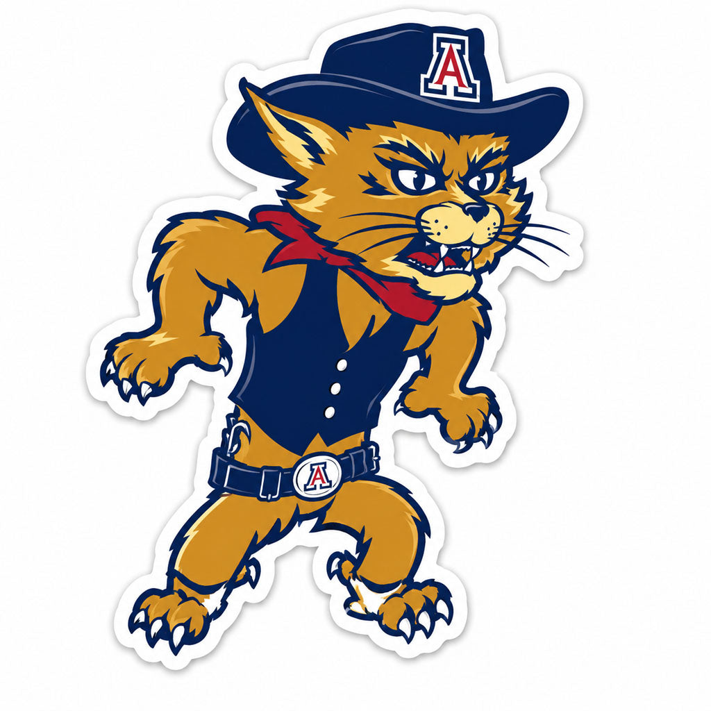 NCAA Arizona Wildcats Vault Wilbur 3.5" Rugged Sticker