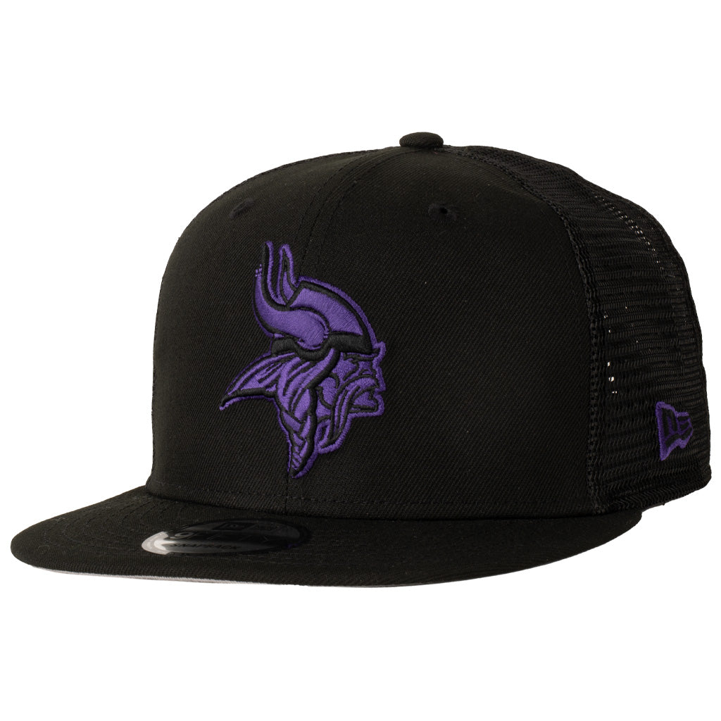 NFL Minnesota Vikings New Era Shadowline 9FIFTY Snapback Trucker Hat - Black