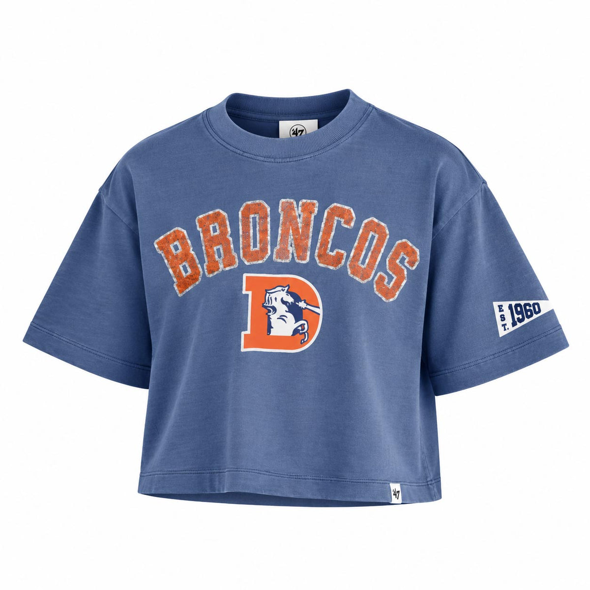 NFL Denver Broncos Women's '47 Elmore Heavy Slub T-Shirt- Blue