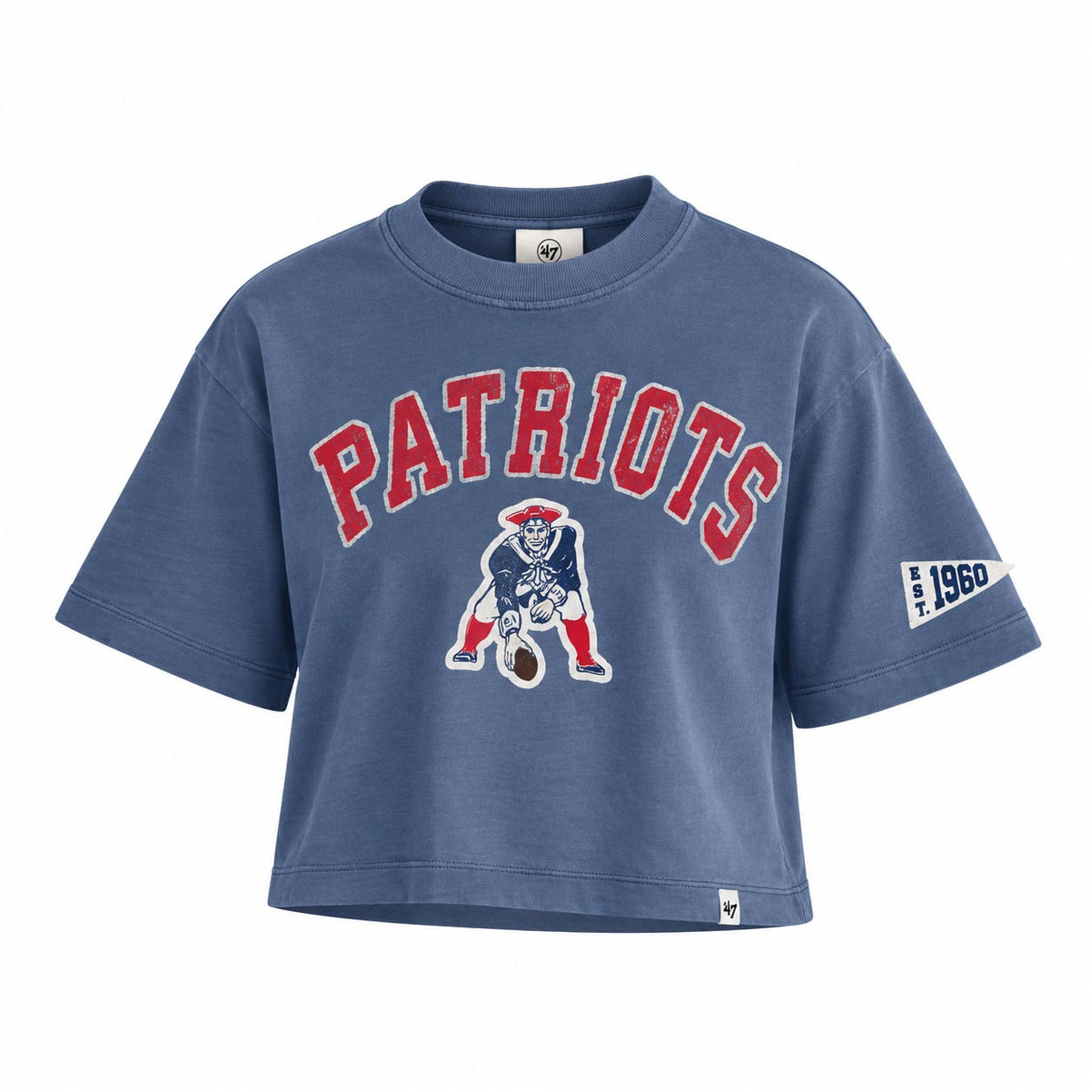 NFL New England Patriots Women's '47 Elmore Heavy Slub T-Shirt- Blue