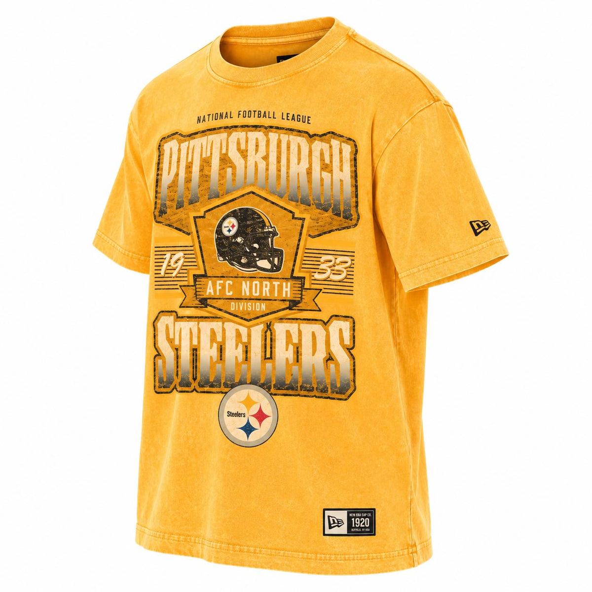 NFL Pittsburgh Steelers New Era Vintage Division T-Shirt- Yellow