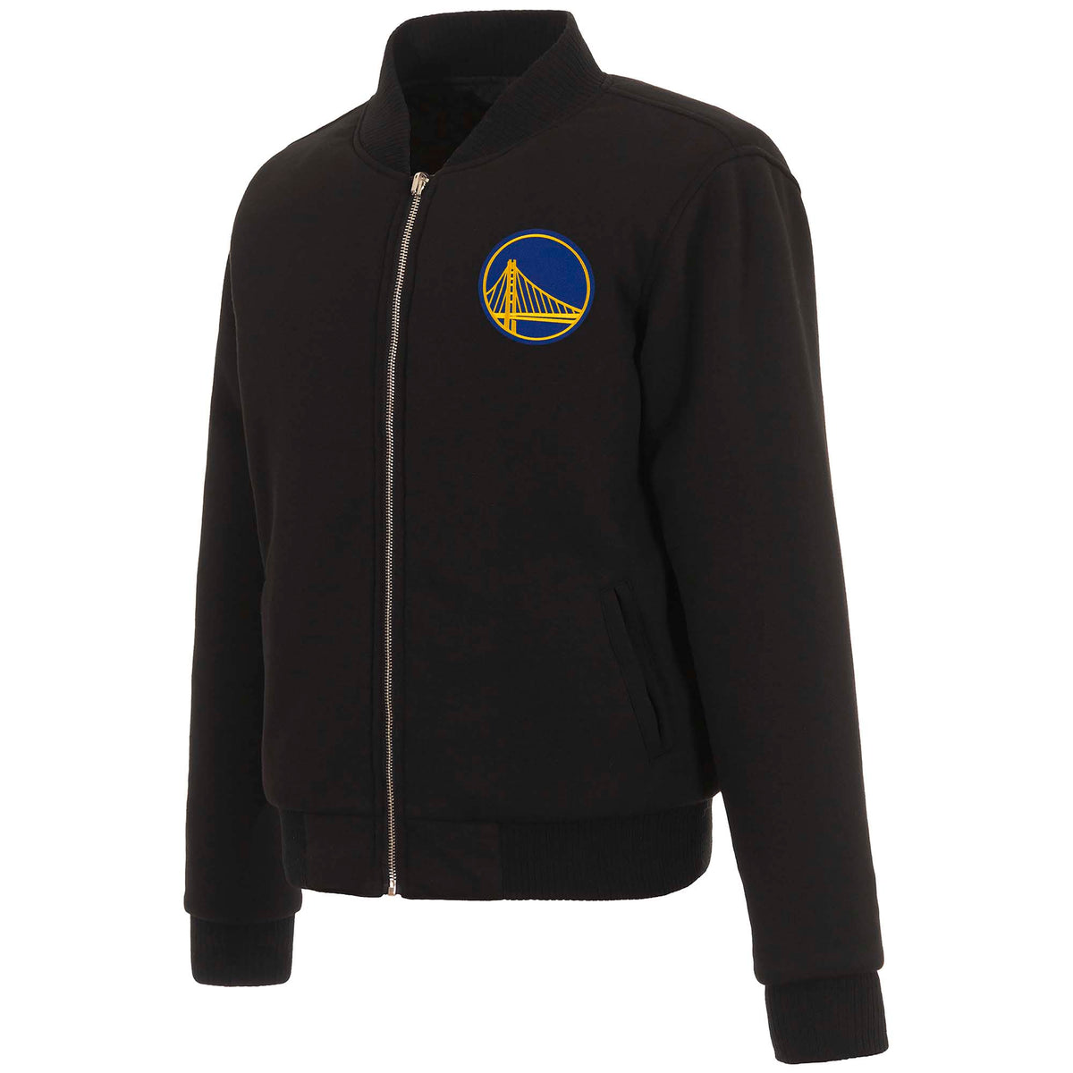 NBA Golden State Warriors Women's JH Design Reversible Fleece Jacket- Black