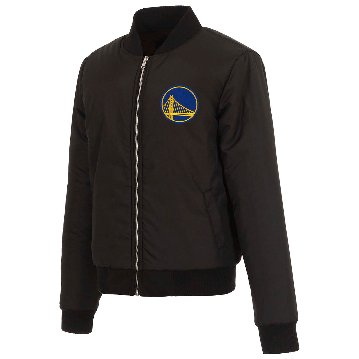 NBA Golden State Warriors Women's JH Design Reversible Fleece Jacket- Black