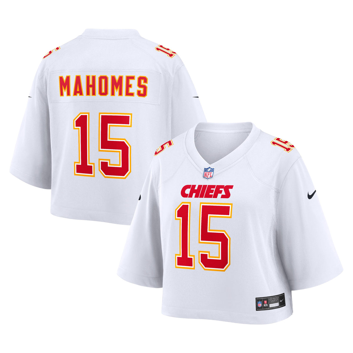 NFL Kansas City Chiefs Patrick Mahomes Women's Nike Cropped Jersey- White