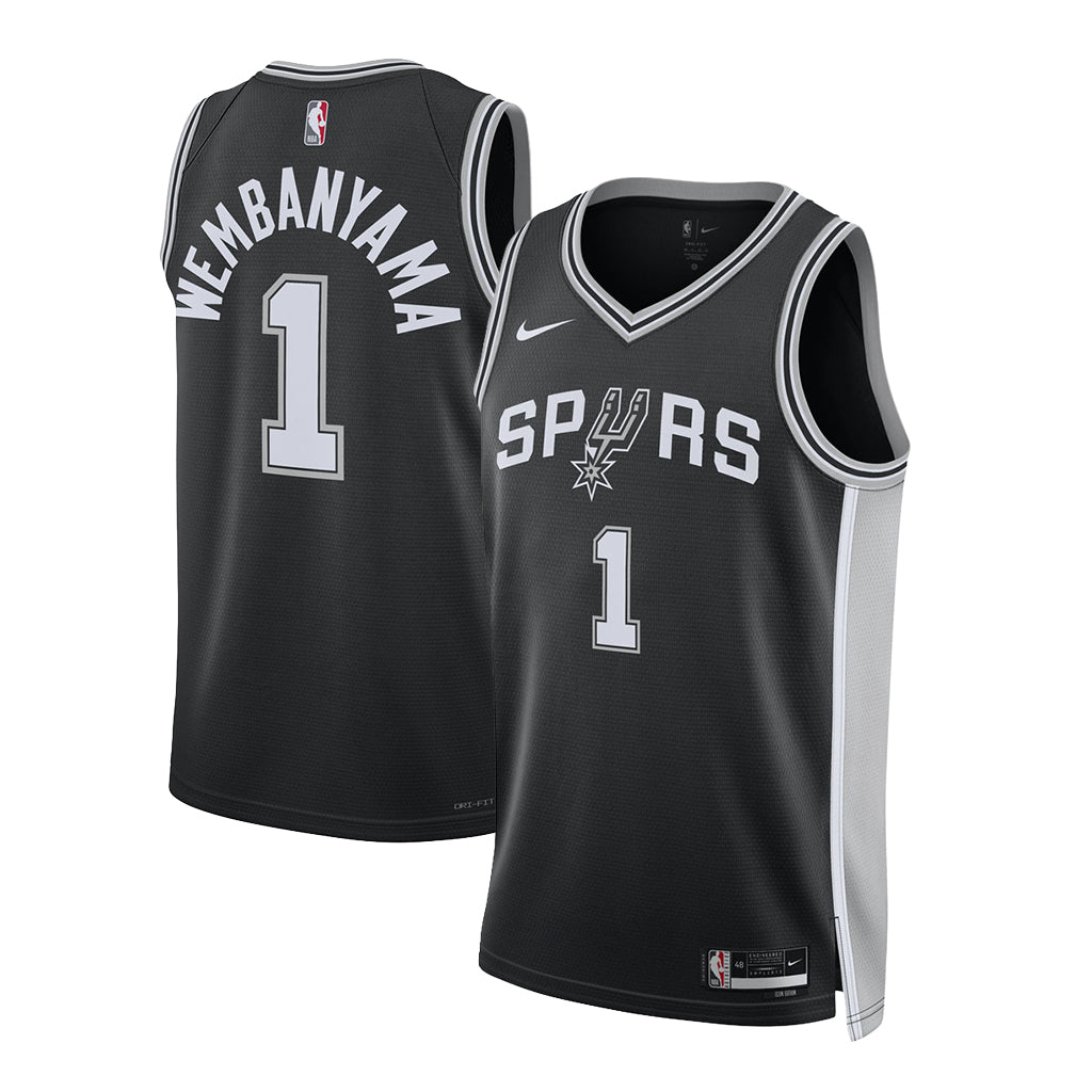 NBA San Antonio Spurs Victor Wembanyama Nike Icon Swingman Jersey - Black