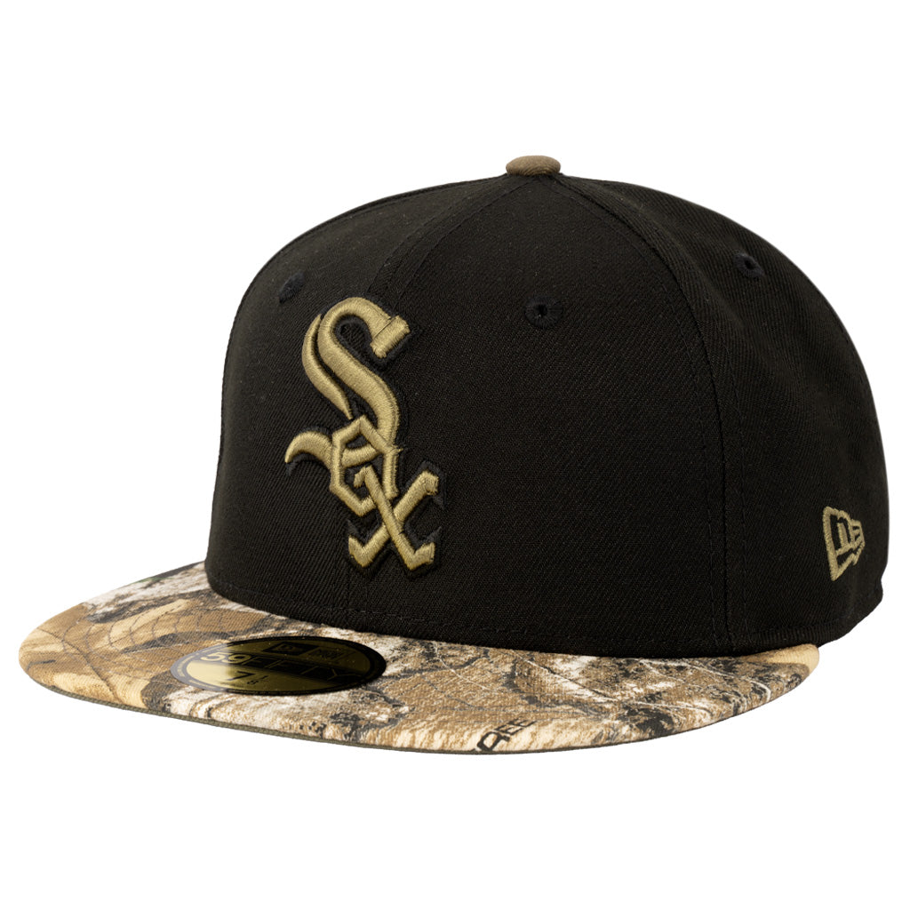 MLB Chicago White Sox New Era Two-Tone Real Tree Shadow 59FIFTY Fitted Hat - Black