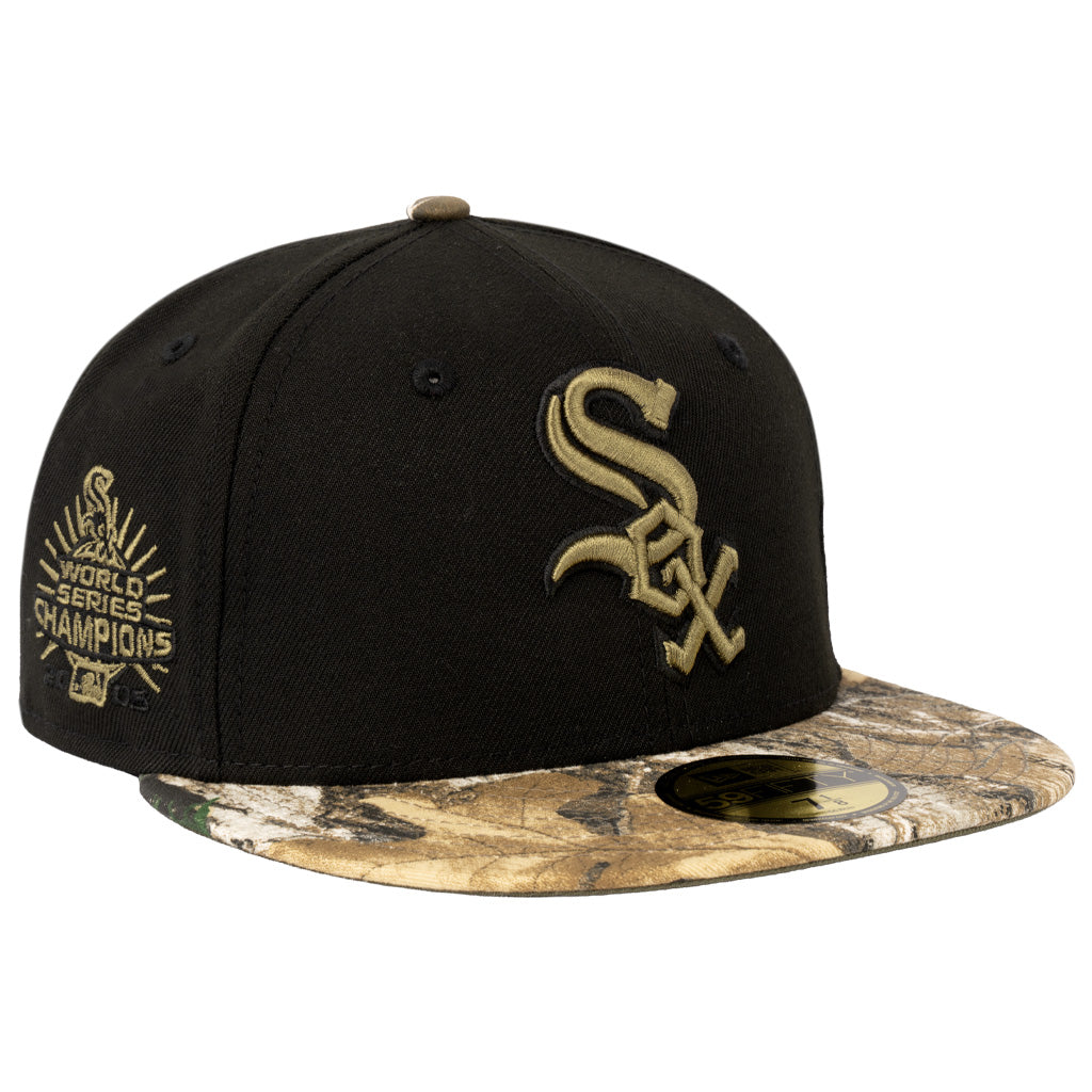 MLB Chicago White Sox New Era Two-Tone Real Tree Shadow 59FIFTY Fitted Hat - Black