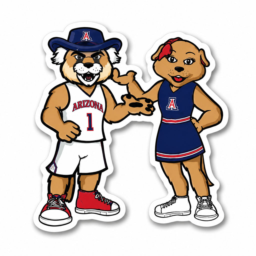 NCAA Arizona Wildcats Mascot Couple 3.5" Rugged Sticker