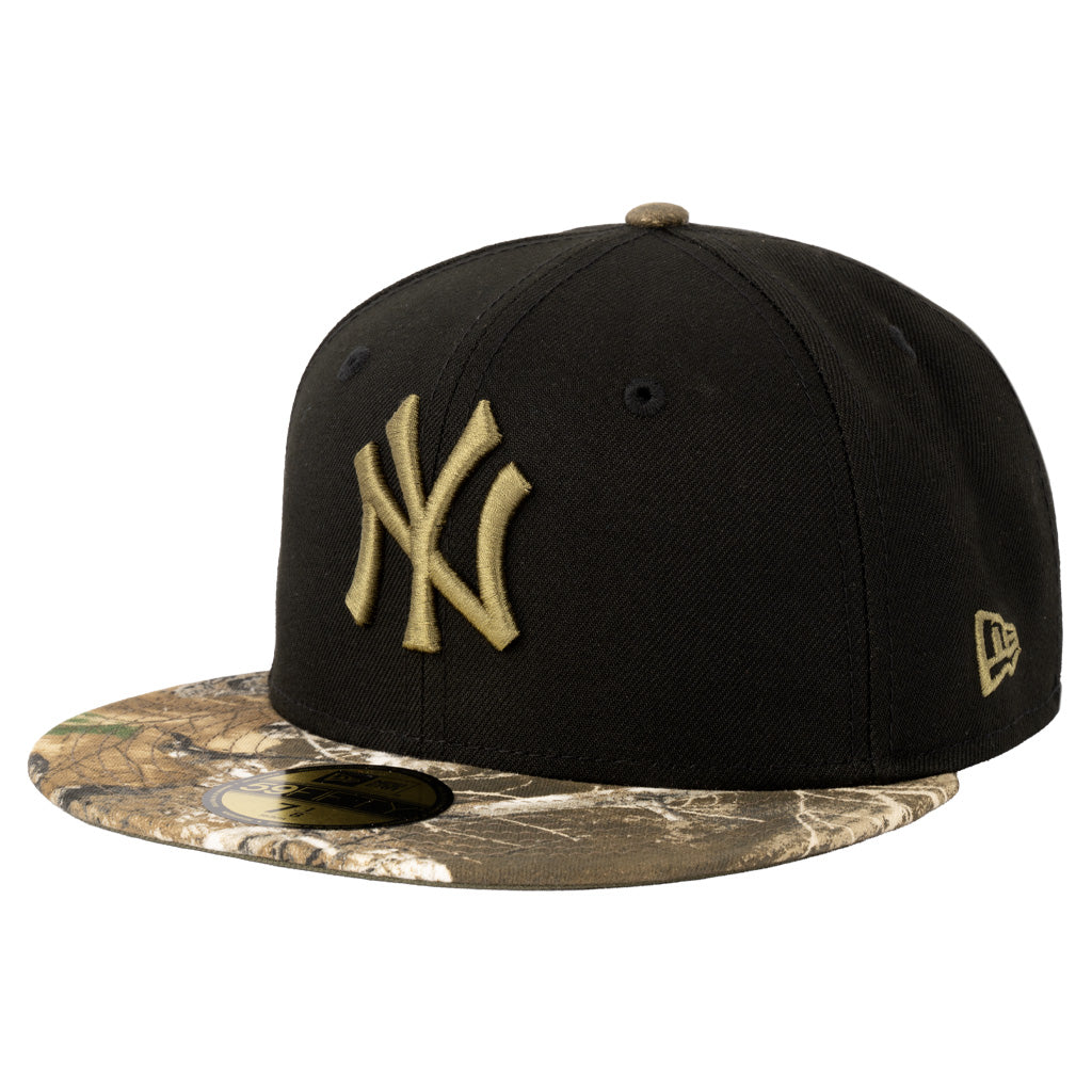 MLB New York Yankees New Era Two-Tone Real Tree Shadow 59FIFTY Fitted Hat - Black