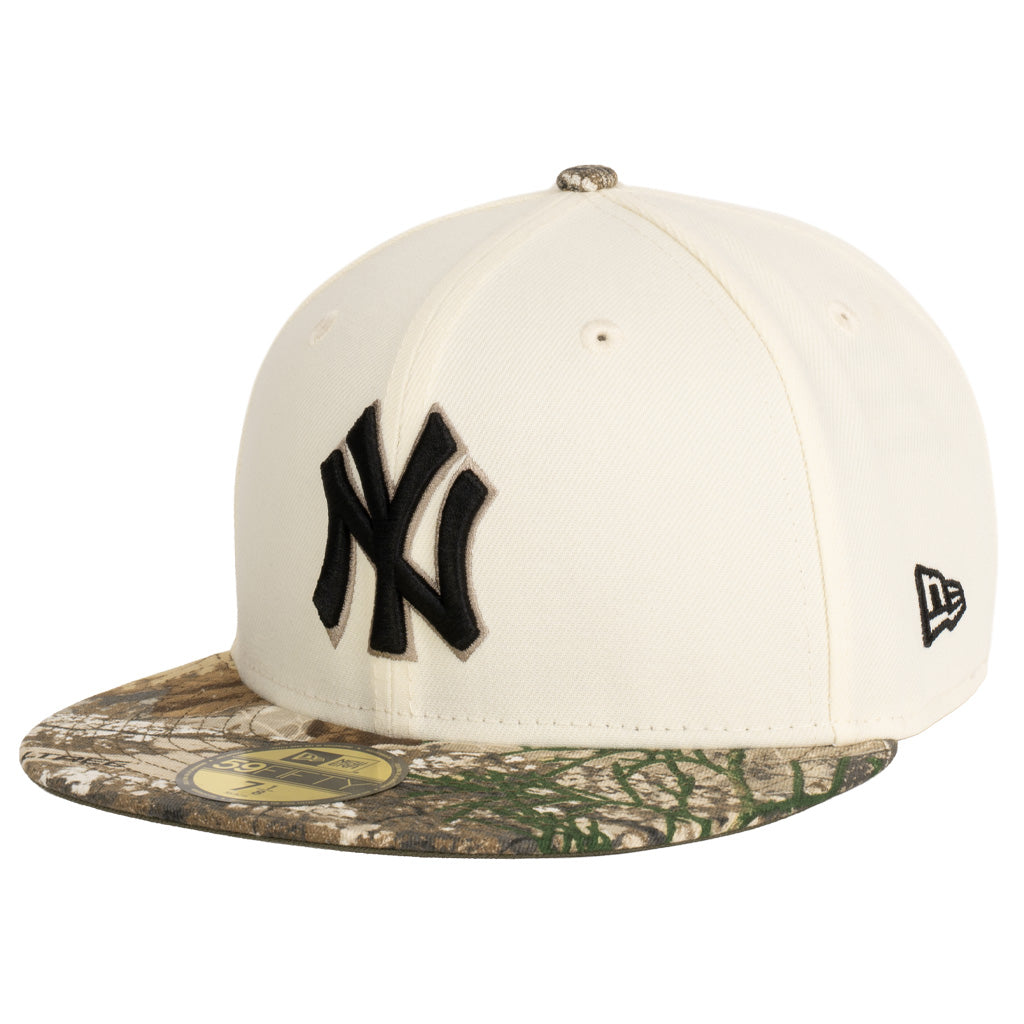 MLB New York Yankees New Era Real Tree Two-Tone 59FIFTY Fitted Hat- Cream