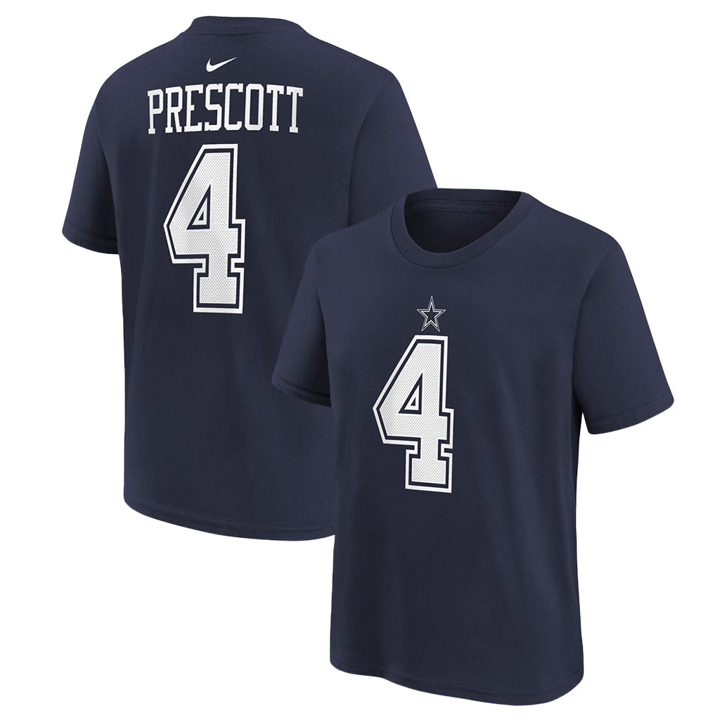 NFL Dallas Cowboy Dak Prescott Youth Nike Name and Number T-Shirt - Navy