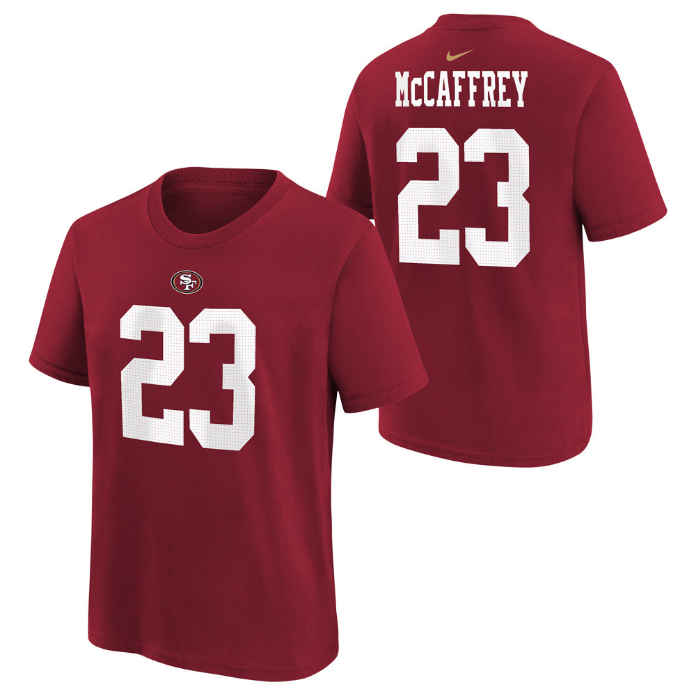 NFL San Francisco 49ers Christian McCaffrey Youth Nike Name & Number Tee