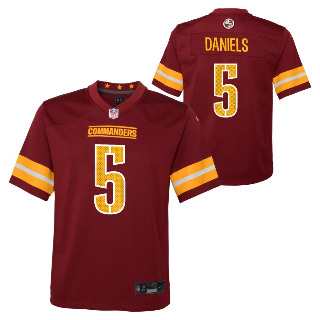 NFL Washington Commanders Jayden Daniels Youth Nike Home Game Jersey - Maroon