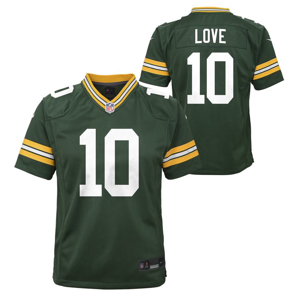 NFL Green Bay Packers Jordan Love Youth Nike Home Game Jersey - Green