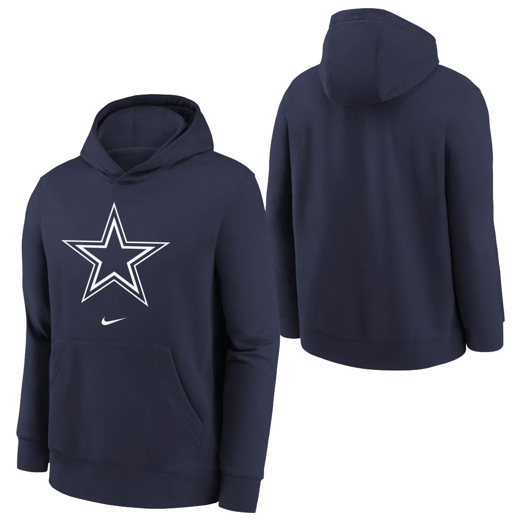 NFL Dallas Cowboys Youth Nike Club Pullover Hoodie - Navy