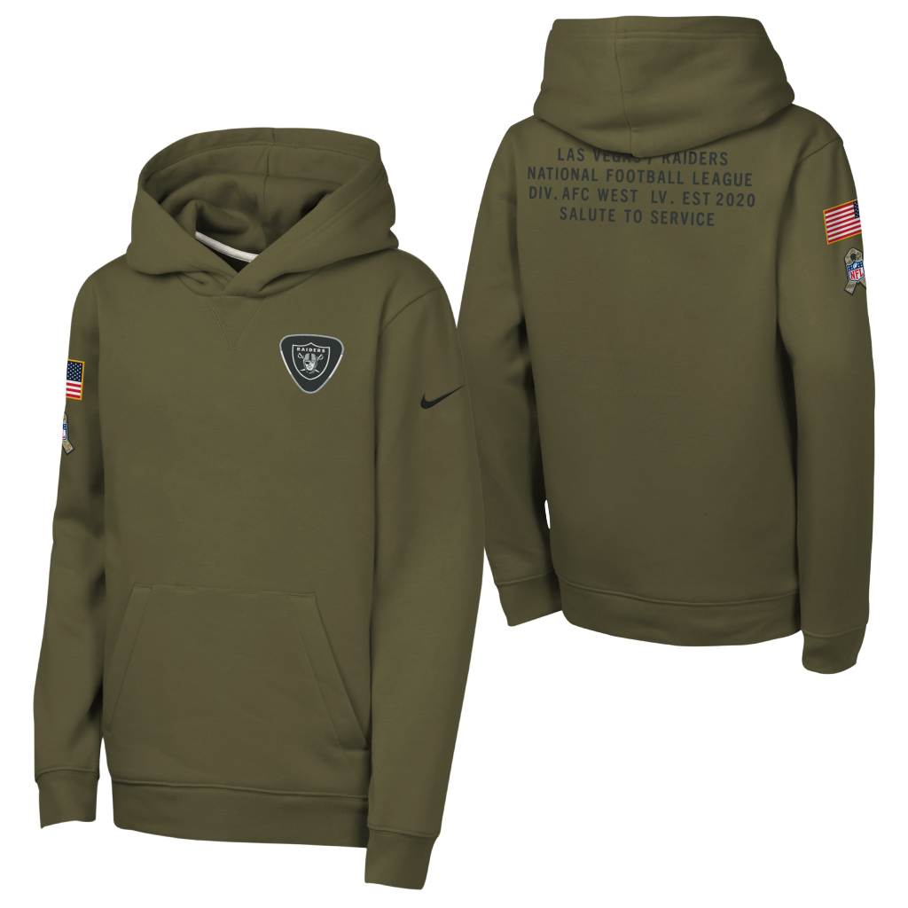 NFL Las Vegas Raiders Youth Nike 2025 Salute to Service Hoodie - Green