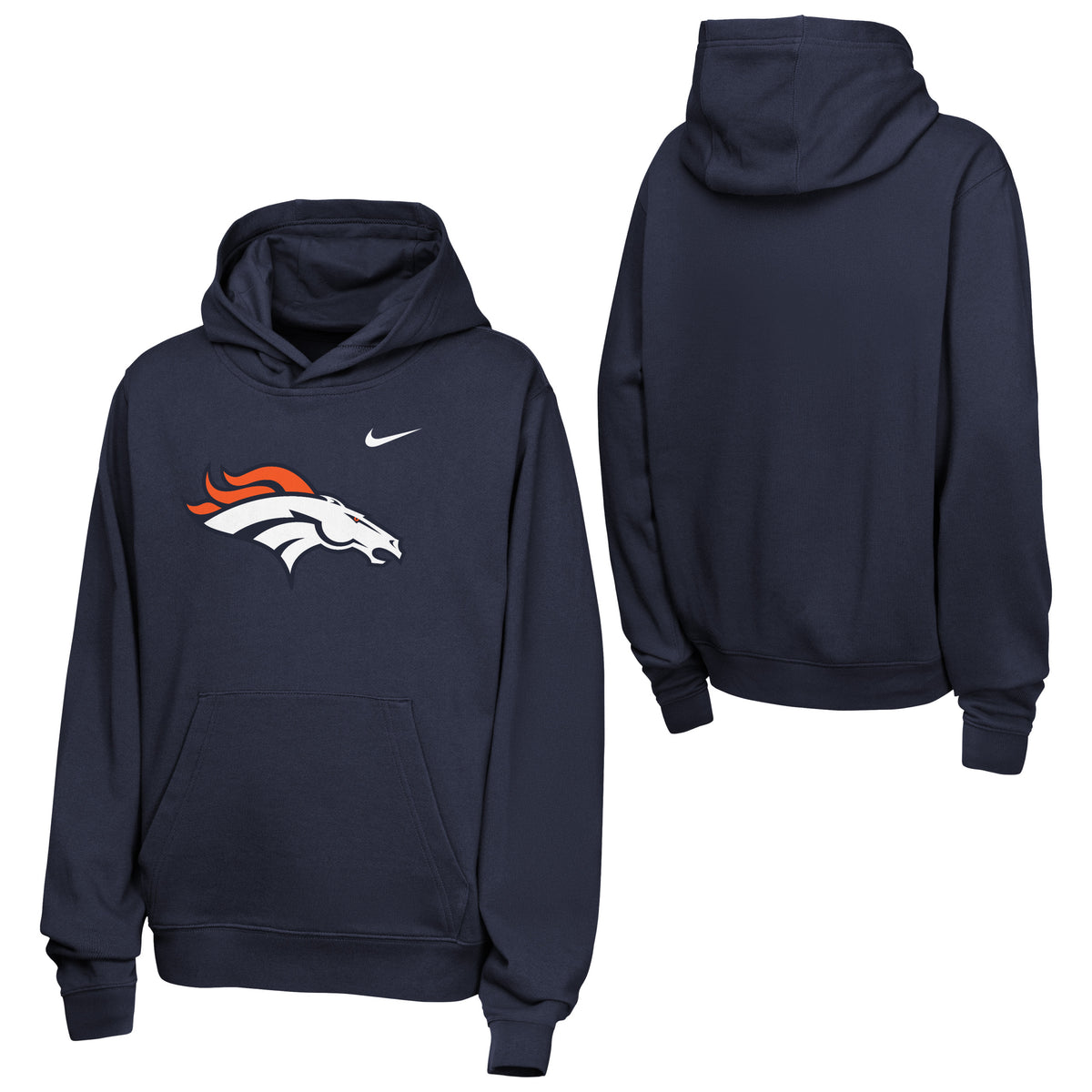 NFL Denver Broncos Youth Nike 2026 Club Hoodie- Navy