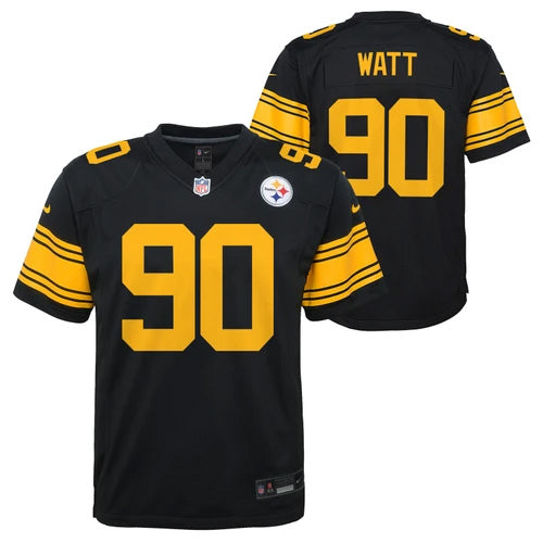 NFL Pittsburgh Steelers TJ Watt Youth Nike Alternate Game Jersey- Black
