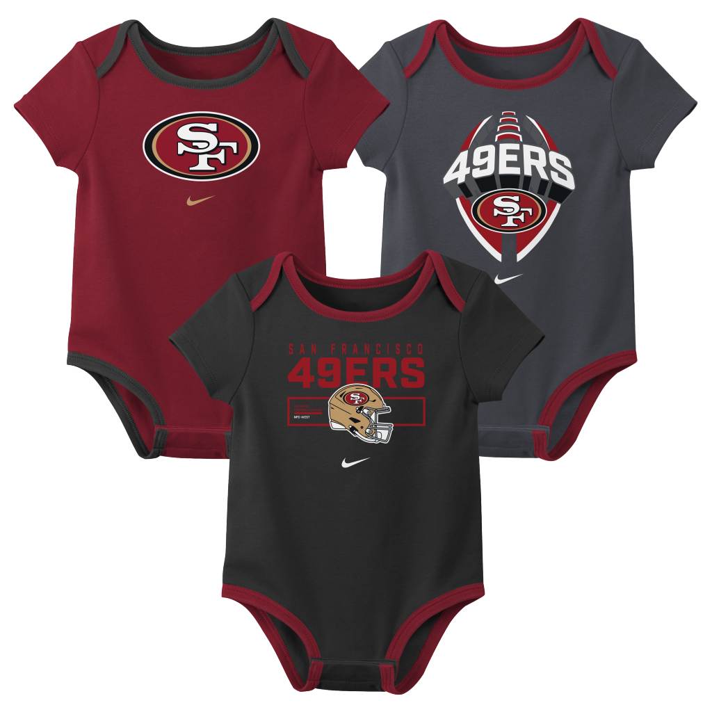 NFL San Francisco 49ers Infant Nike 2025 Creeper 3-Piece Onesie Set - Red