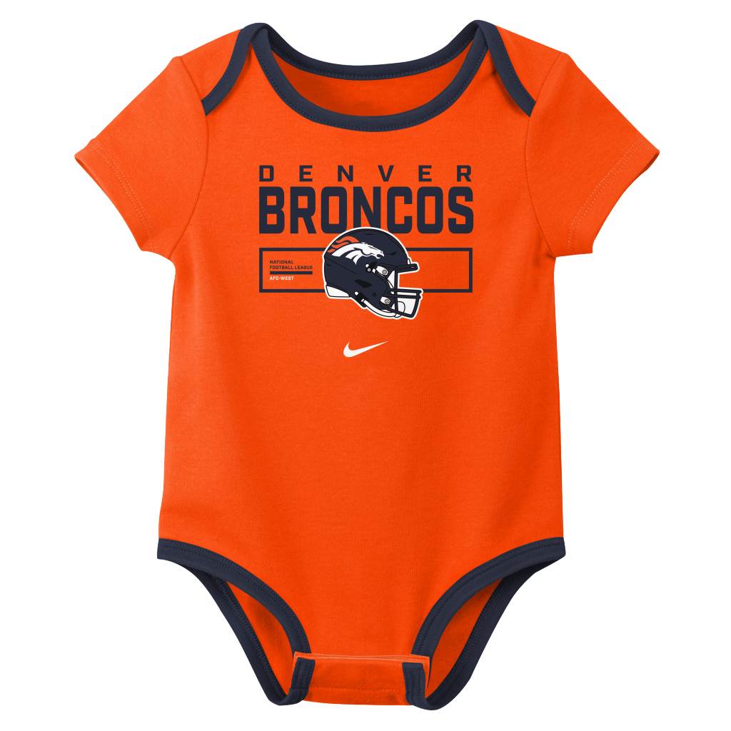 NFL Denver Broncos Infant Nike 2025 Creeper 3-Piece Onesie Set - Orange