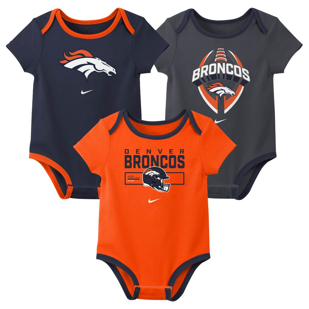 NFL Denver Broncos Infant Nike 2025 Creeper 3-Piece Onesie Set - Orange