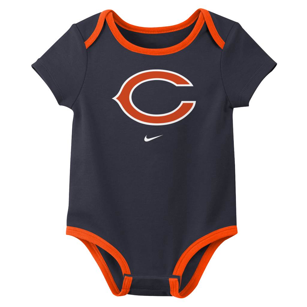 NFL Chicago Bears Infant Nike 2025 Creeper 3-Piece Onesie Set - Navy