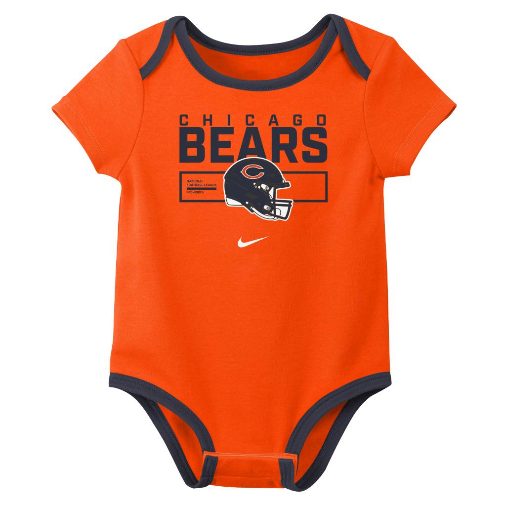NFL Chicago Bears Infant Nike 2025 Creeper 3-Piece Onesie Set - Navy