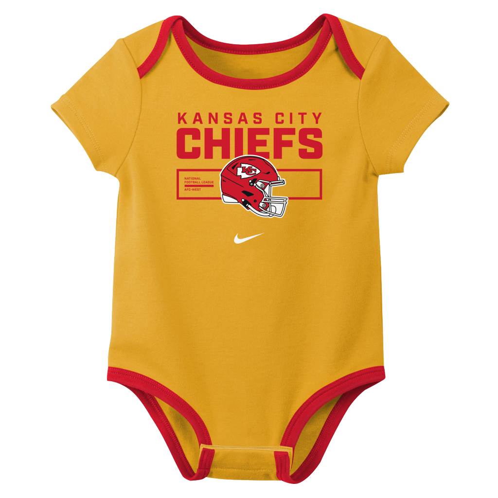 NFL Kansas City Chiefs Infant Nike 2025 Creeper 3-Piece Onesie Set - Red