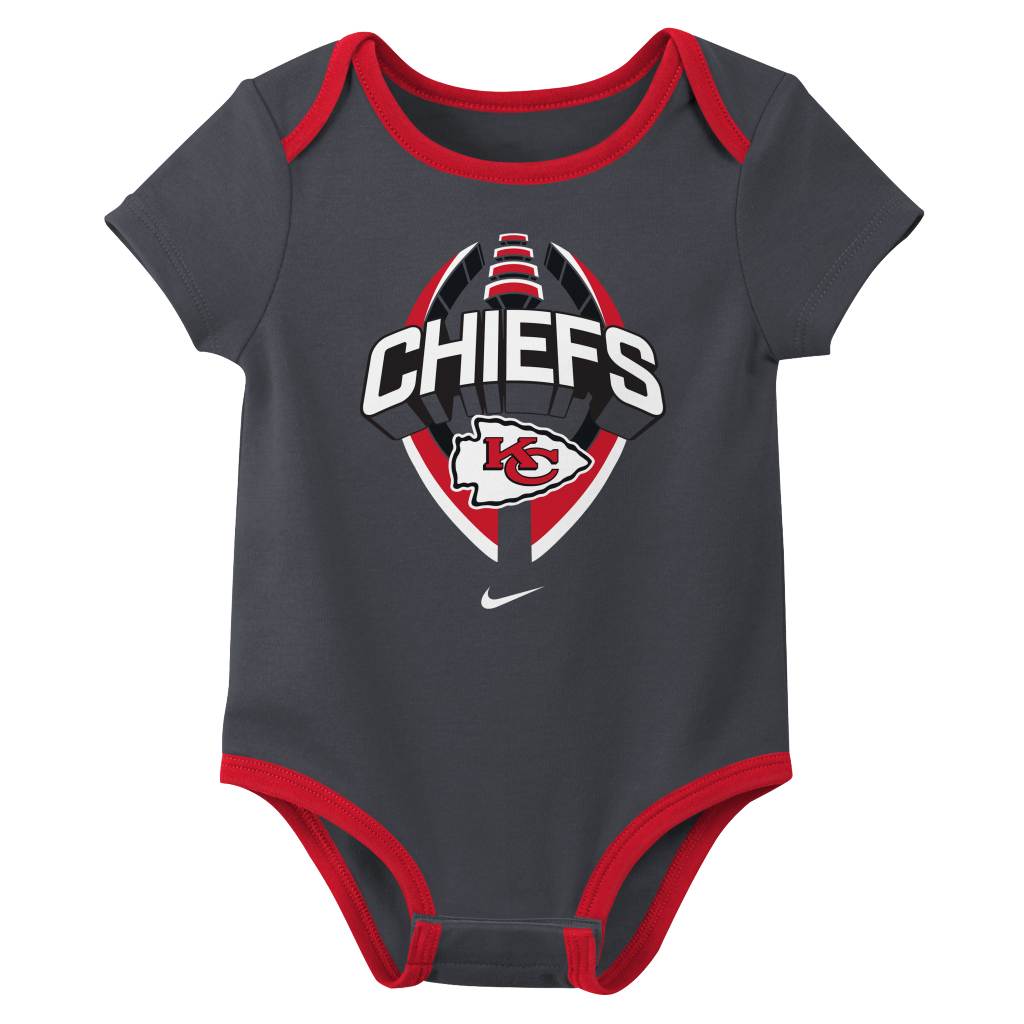 NFL Kansas City Chiefs Infant Nike 2025 Creeper 3-Piece Onesie Set - Red