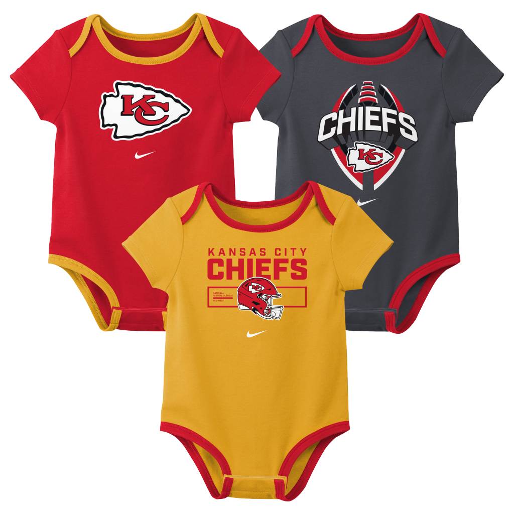 NFL Kansas City Chiefs Infant Nike 2025 Creeper 3-Piece Onesie Set - Red