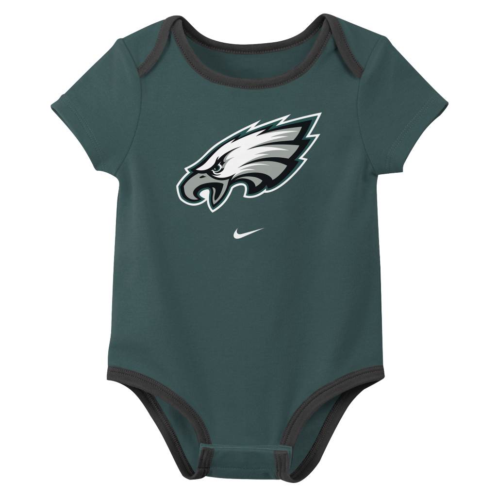 NFL Philadelphia Eagles Infant Nike 2025 Creeper 3-Piece Onesie Set - Green