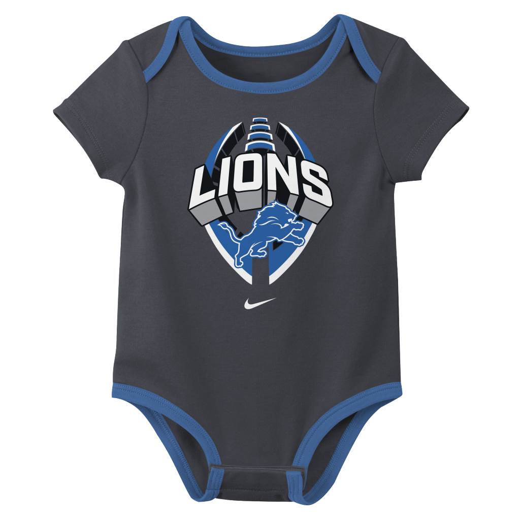 NFL Detroit Lions Infant Nike 2025 Creeper 3-Piece Onesie Set - Blue