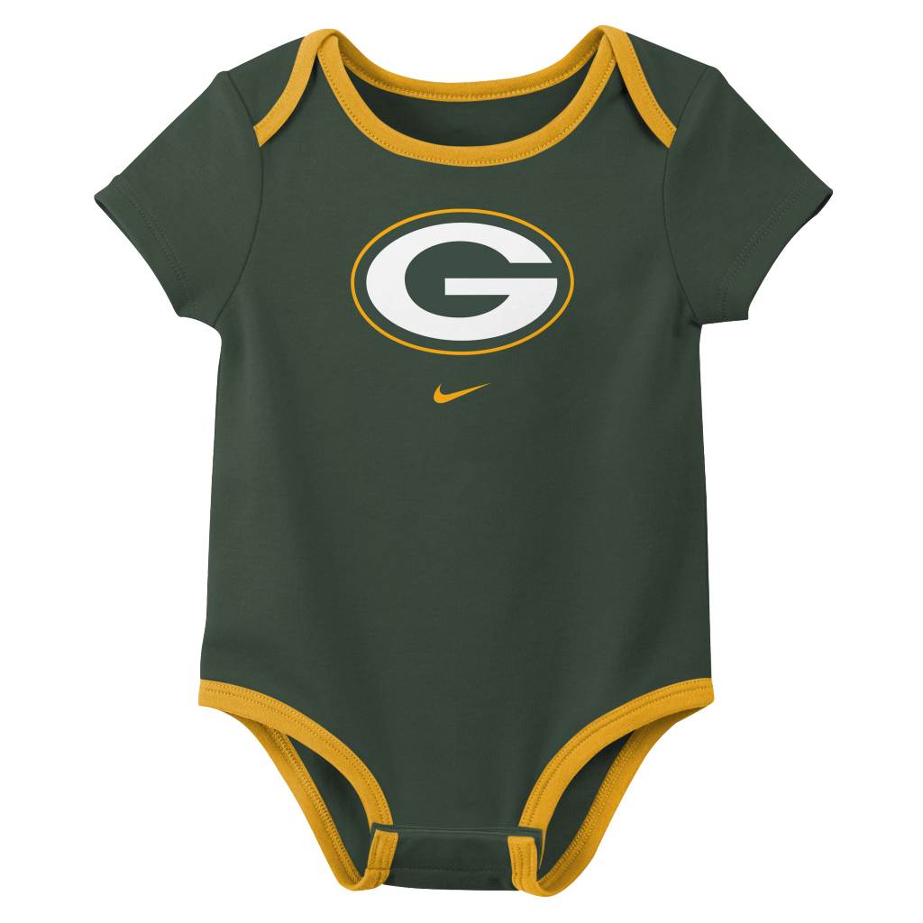 NFL Green Bay Packers Infant Nike 2025 Creeper 3-Piece Onesie Set - Green