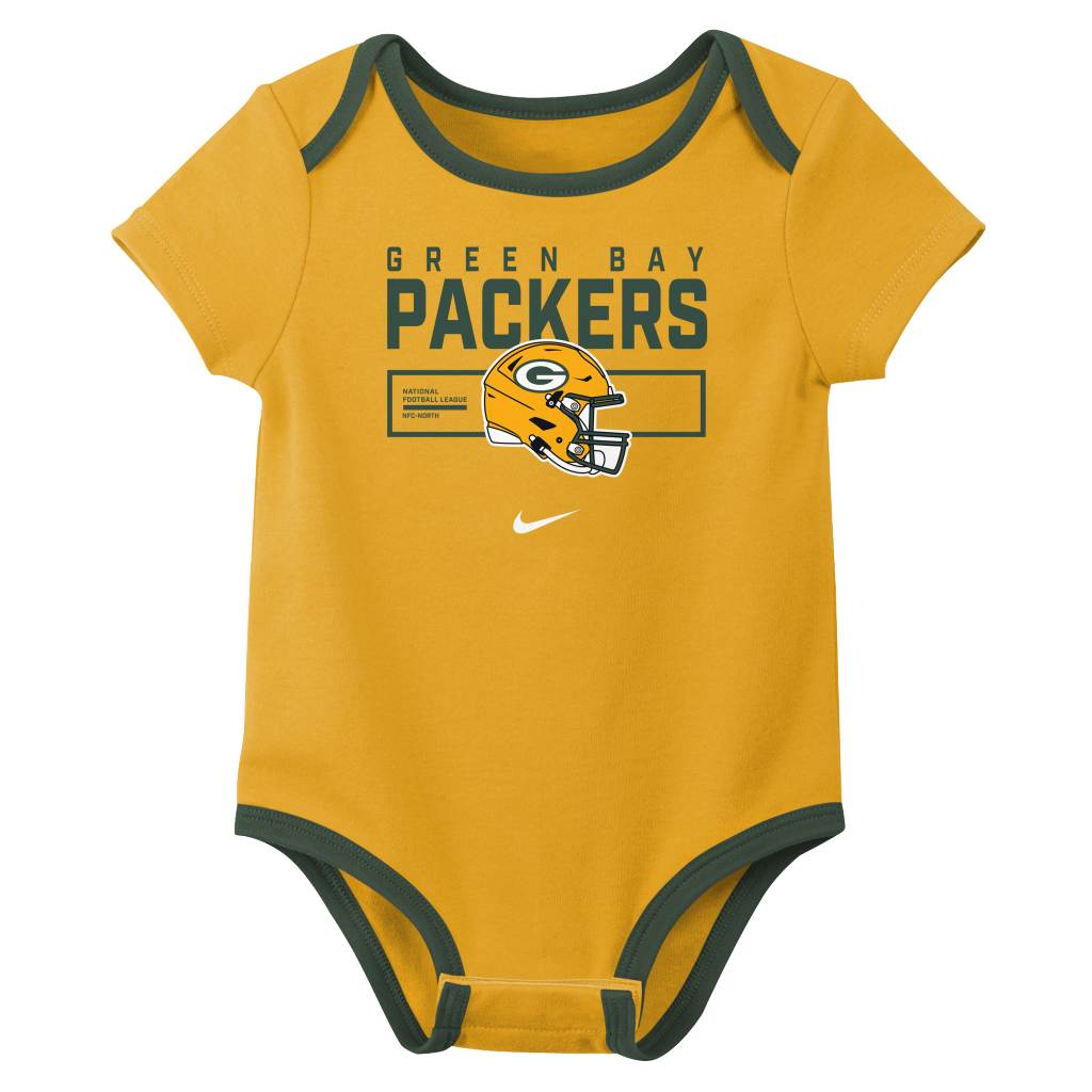 NFL Green Bay Packers Infant Nike 2025 Creeper 3-Piece Onesie Set - Green
