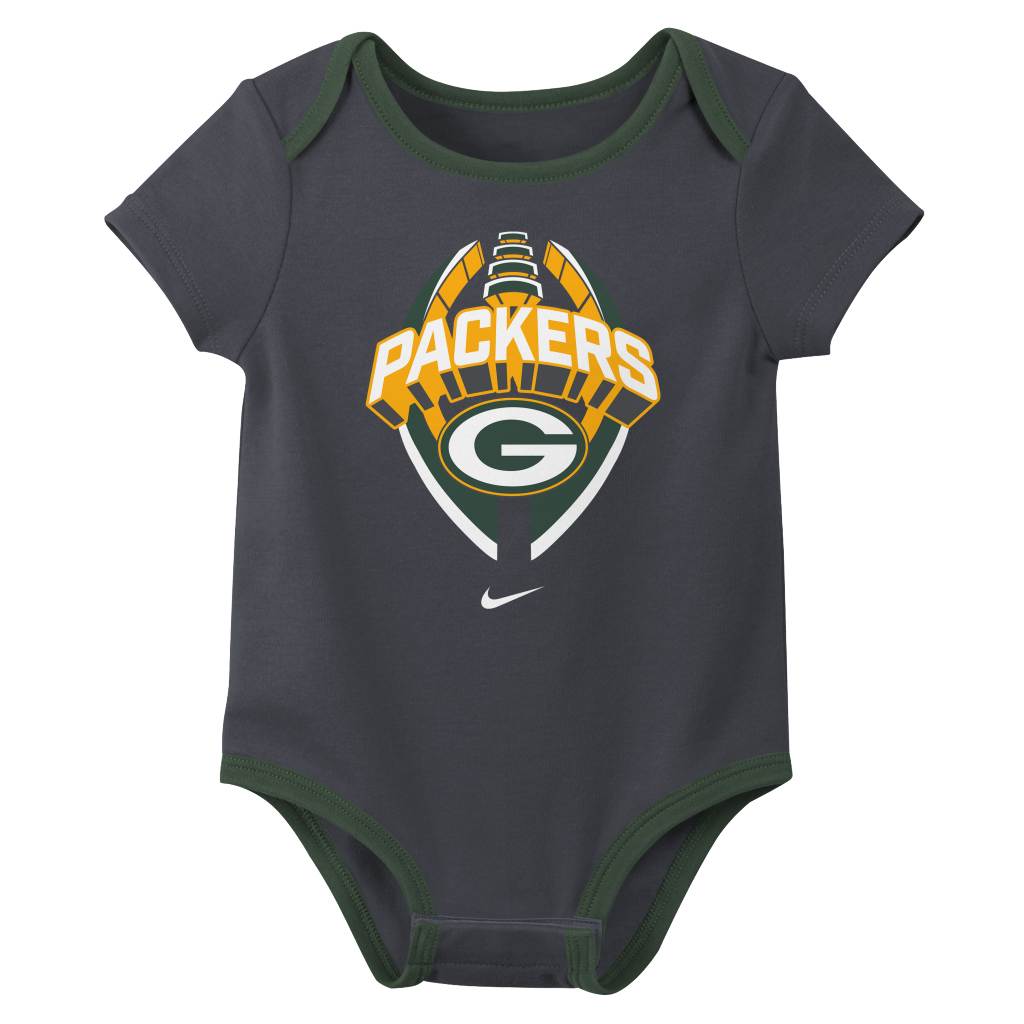 NFL Green Bay Packers Infant Nike 2025 Creeper 3-Piece Onesie Set - Green