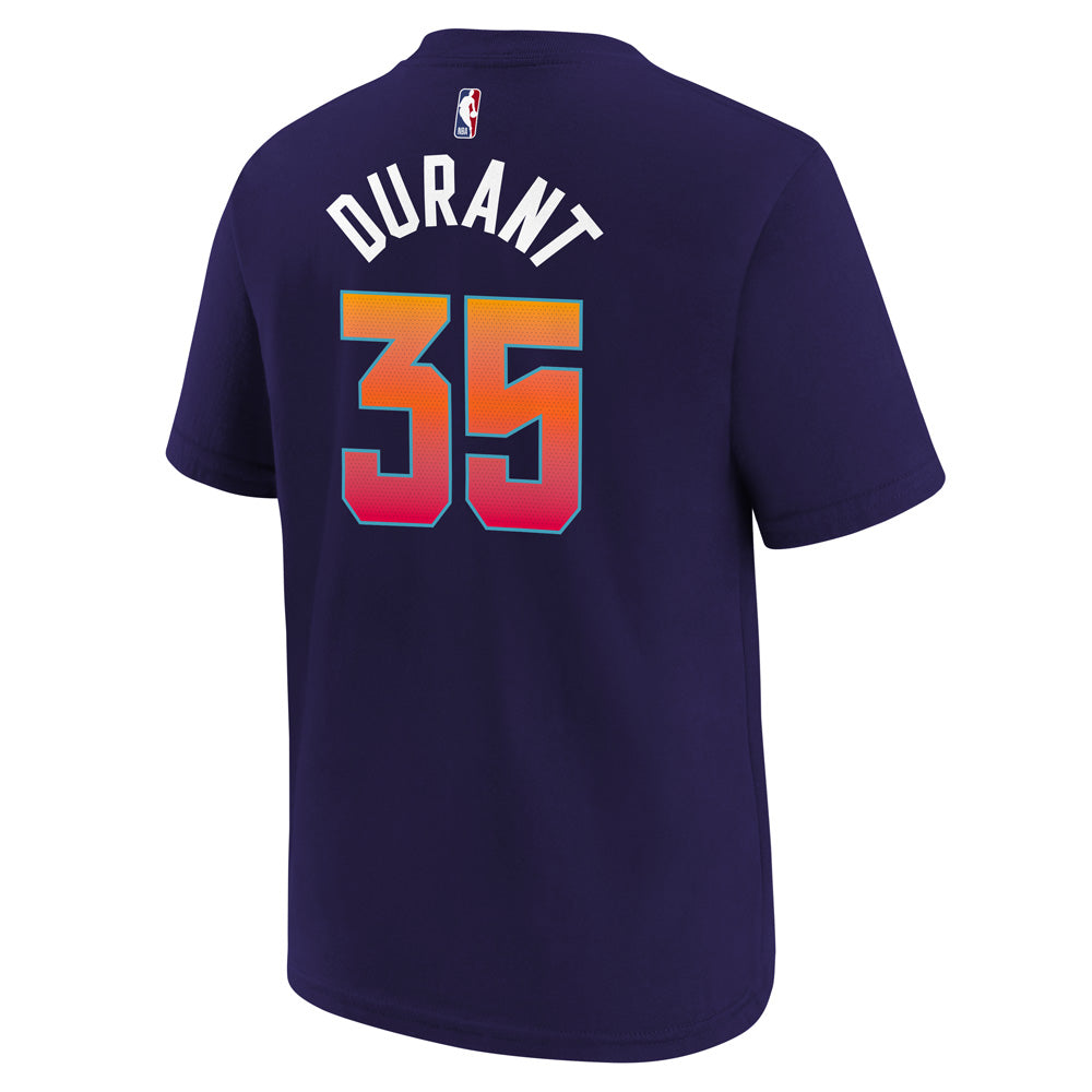 NBA Phoenix Suns Kevin Durant Kids Nike 2023/24 City Edition Name &amp; Number Tee