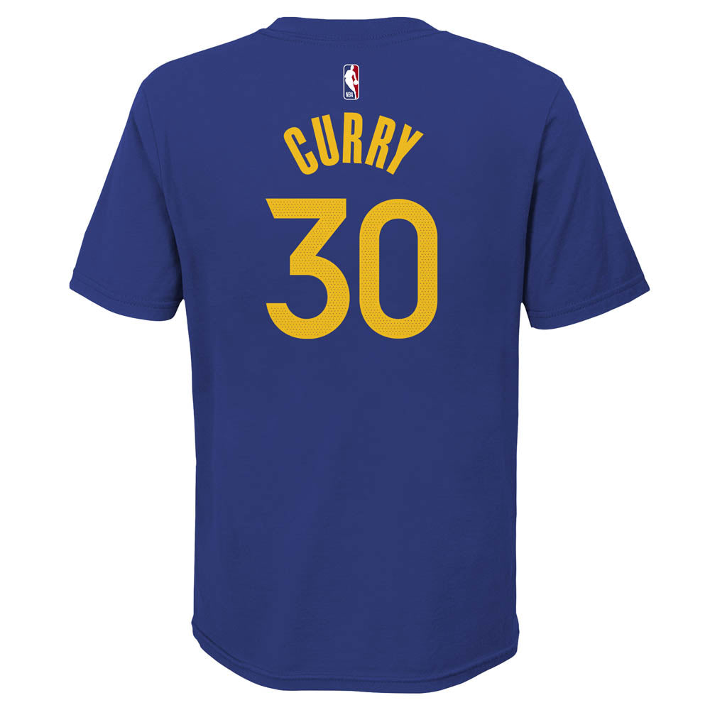 NBA Golden State Warriors Steph Curry Youth Nike Icon Name &amp; Number Tee