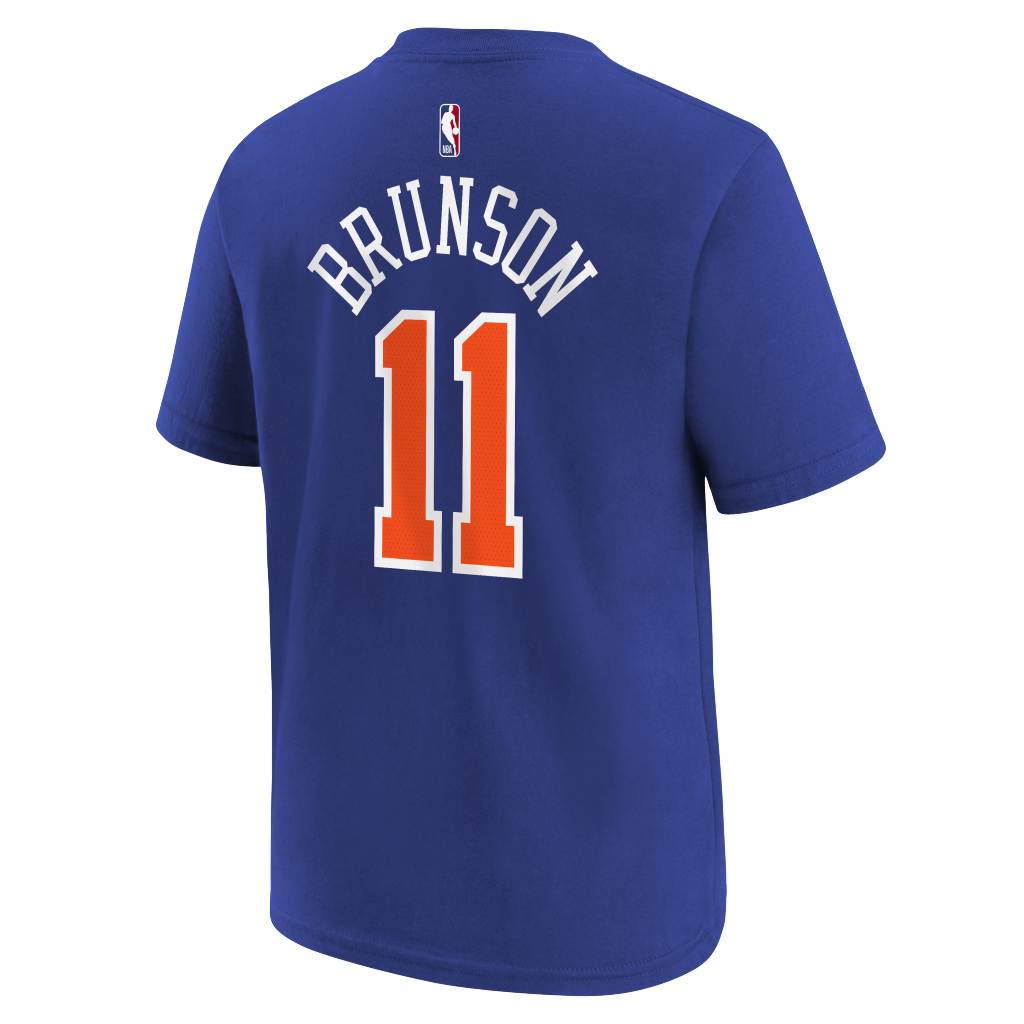NBA New York Knicks Jalen Brunson Youth Nike Icon Name & Number T-Shirt - Blue