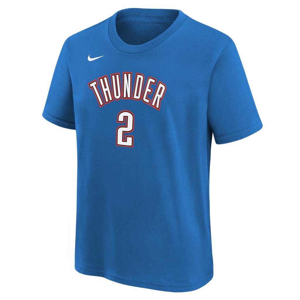 NBA Oklahoma City Thunder Shai Gilgeous-Alexander Youth Nike Icon Name & Number T-Shirt - Blue