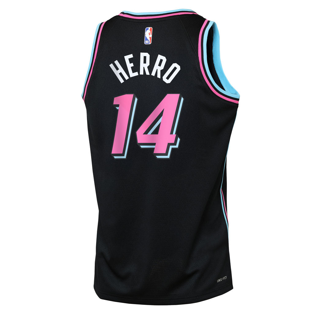NBA Miami Heat Tyler Herro Youth Nike 2025-26 City Edition Swingman Jersey - Black
