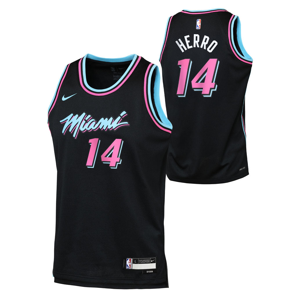 NBA Miami Heat Tyler Herro Youth Nike 2025-26 City Edition Swingman Jersey - Black