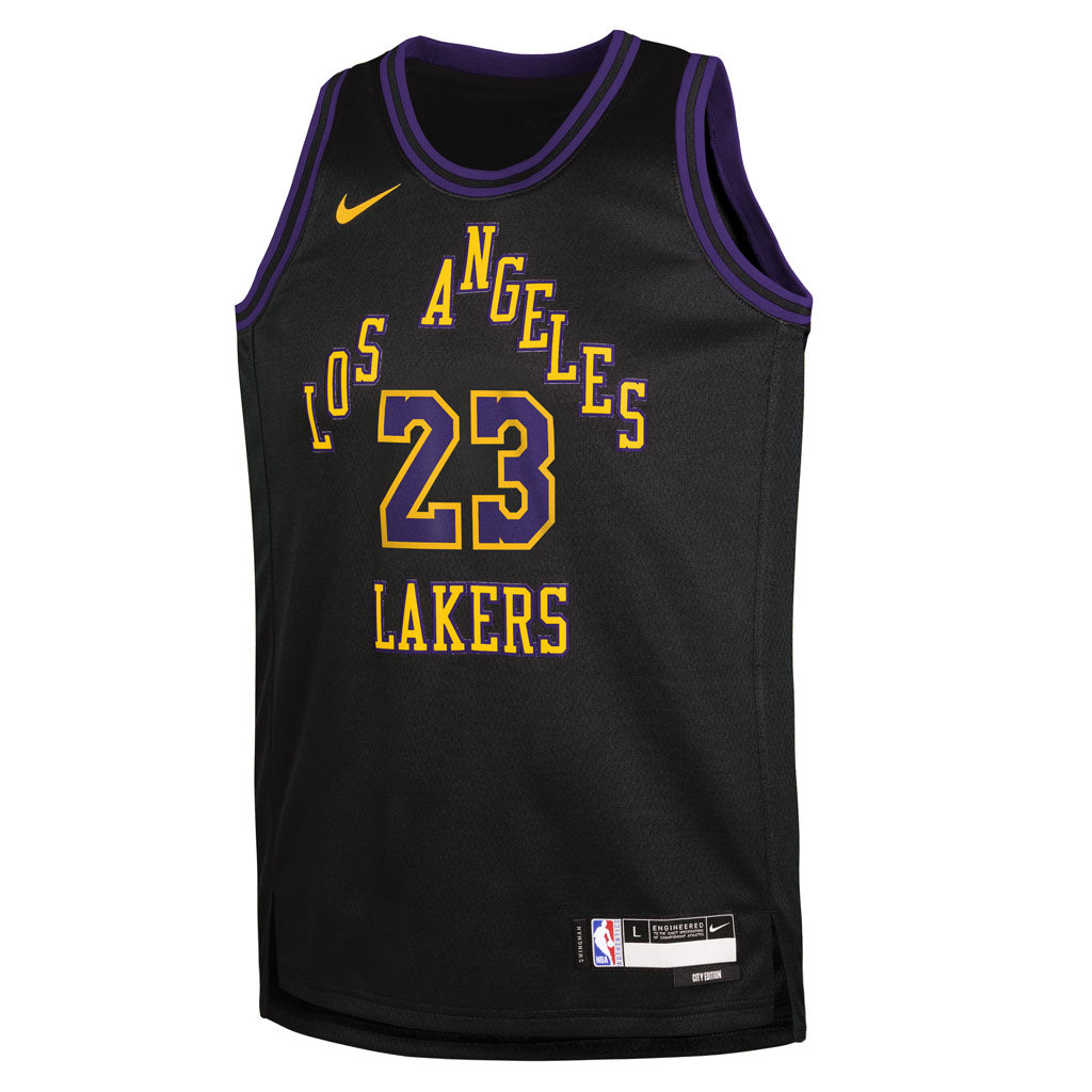 NBA Los Angeles Lakers LeBron James Youth Nike 2025-26 City Edition Swingman Jersey - Black