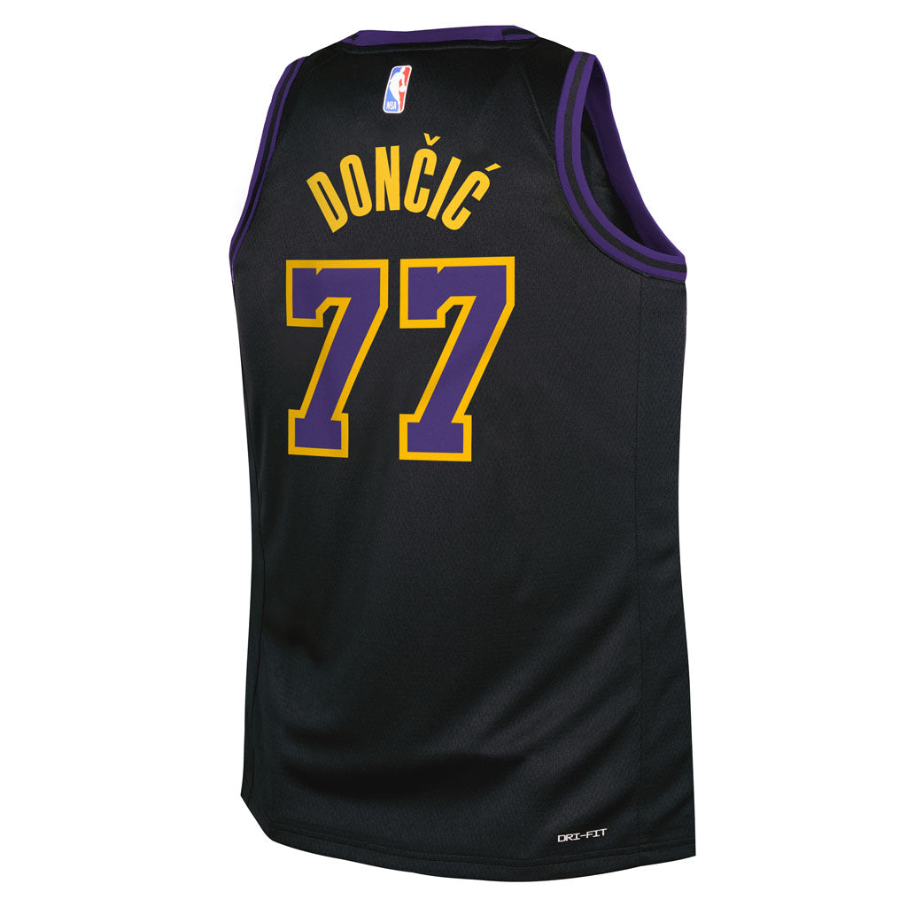 NBA Los Angeles Lakers Luka Dončić Youth Nike 2025-26 City Edition Swingman Jersey - Black