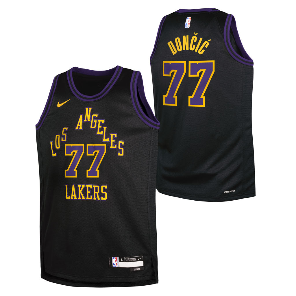 NBA Los Angeles Lakers Luka Dončić Youth Nike 2025-26 City Edition Swingman Jersey - Black