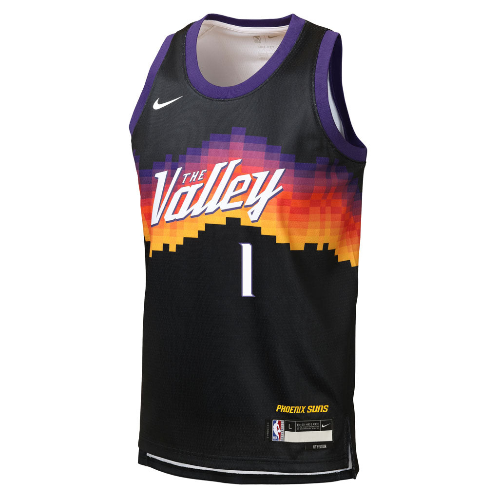 NBA Phoenix Suns Devin Booker Youth Nike 2025-26 City Edition Swingman Jersey - Black